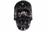 Carved, Banded Purple Fluorite Skull #110116-2